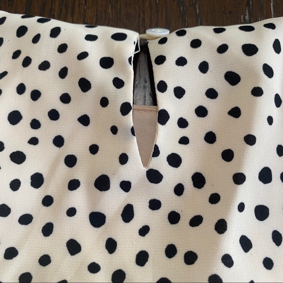 Pink Lily Faux Wrap Polka Dot Dress Cream & Black Mini - Picture 12 of 12